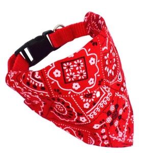 Red Bandana Red Dog Collar Adjustable Custom Made for Dog Leashes
